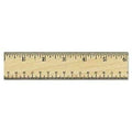 Universal® Flat Wood Ruler w/Double Metal Edge, 12