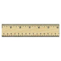 Universal® Flat Wood Ruler w/Double Metal Edge, 12