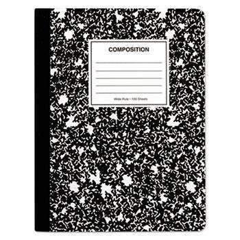 Universal® Composition Book, Wide Rule, 9 3/4 x 7 1/2, White, 100 Sheets, 6/Pack - Janitorial Superstore