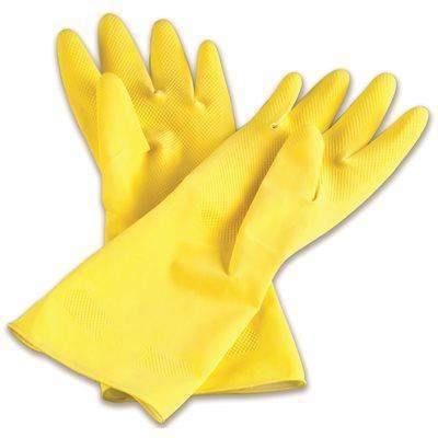 Ambitex Latex Flocklined Gloves Yellow, 1 Pair - Janitorial Superstore