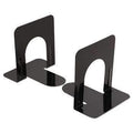Universal® Economy Bookends, Nonskid, 4 3/4 x 5 1/4 x 5, Heavy Gauge Steel, Black - Janitorial Superstore