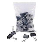 Universal® Large Binder Clips, Zip-Seal Bag, 1" Capacity, 2" Wide, Black, 36/Bag - Janitorial Superstore