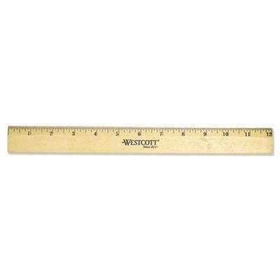 Westcott® Wood Ruler with Single Metal Edge, 12" - Janitorial Superstore