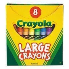Large Crayons, Tuck Box, 8 Colors - Janitorial Superstore