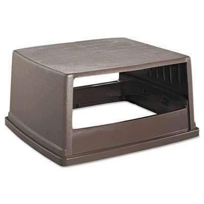 RUBBERMAID COMMERCIAL PROD. Glutton Receptacle, Hooded Top w/o Door, Rectangular, 23 x 26 5/8 x 13, Brown - Janitorial Superstore