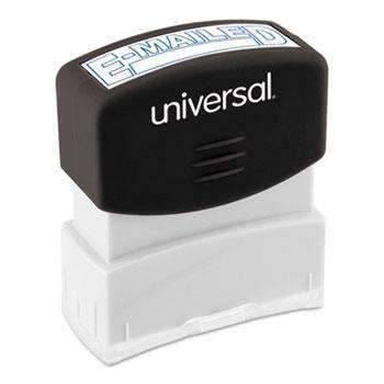 Universal® Message Stamp, E-MAILED, Pre-Inked One-Color, Blue - Janitorial Superstore