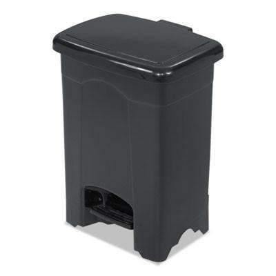 4gal, Black Safco Products Step-On Receptacle, Rectangular, Plastic, - Janitorial Superstore