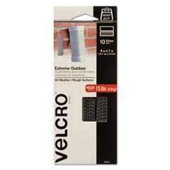 VELCRO USA, INC. Extreme Hook & Loop Fasteners, 1" x 4" Strip, Titanium, 10/Pack - Janitorial Superstore