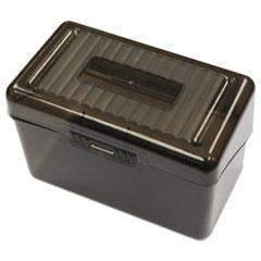 UNIVERSAL OFFICE PRODUCTS Plastic Index Card Boxes, 4" x 6", Translucent Black - Janitorial Superstore