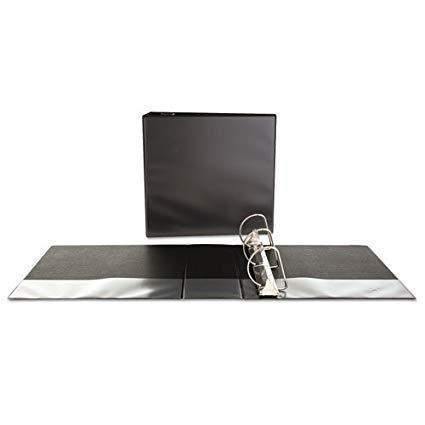 Universal Economy D-Ring Vinyl View Binder, 3 Rings, 4" Capacity, 11 x 8.5, Black - Janitorial Superstore