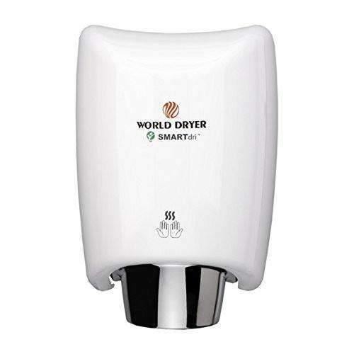 World Dryer SMARTdri High Efficiency Intelligent Automatic Hand Dryer with Aluminum White Cover, Multi-Jet Nozzle, 110-120V - Janitorial Superstore
