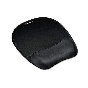 Fellowes® Mouse Pad w/Wrist Rest, Nonskid Back, 7 15/16 x 9 1/4, Black - Janitorial Superstore