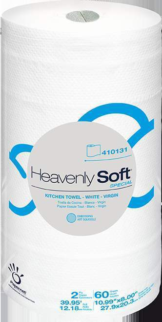Heavenly Soft 410131 Kitchen Paper Special 2 ply, 8.8x11", 30 Packages of 60 Sheets - Janitorial Superstore