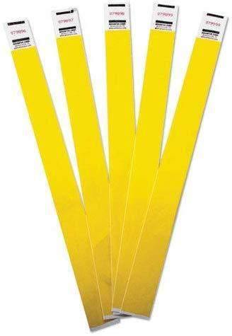 Management Wristbands, Sequentially Numbered, 9 3/4 x 3/4, Yellow, 500/PK - Janitorial Superstore