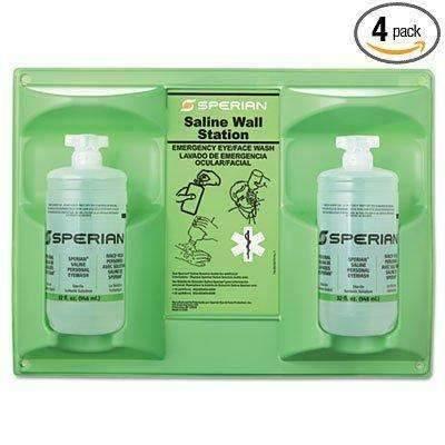 Saline Eye Wash Wall Station, 32oz Bottle, 2 Bottles/Station - Janitorial Superstore