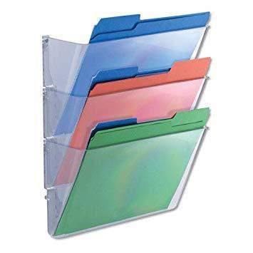 Products Universal 3 Pocket Wall File Starter Set, Letter, Clear - Janitorial Superstore