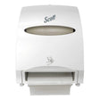 Scott 48858 Essential Electronic Towel Dispenser, Smoke, Purple Core - Janitorial Superstore