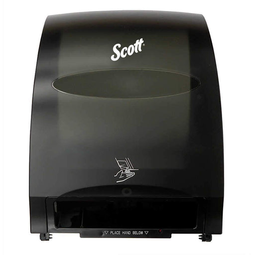 Scott 48860 Essential Electronic Towel Dispenser, Smoke, Purple Core - Janitorial Superstore