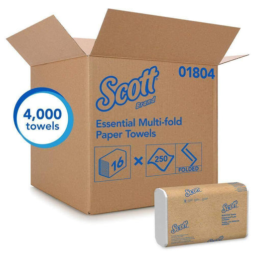 Scott 01804 Essential Folded Towels Multi-Fold Towels, 4,000 Case - Janitorial Superstore