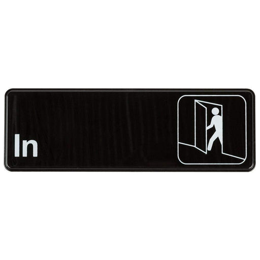 In Sign - Black and White, 9" x 3" - Janitorial Superstore