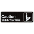 Caution, Watch Your Step Sign - Black and White, 9