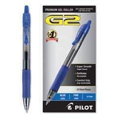 PILOT CORP. OF AMERICA G2 Premium Retractable Gel Pen, 0.7mm, Blue Ink, Smoke Barrel, Dozen - Janitorial Superstore