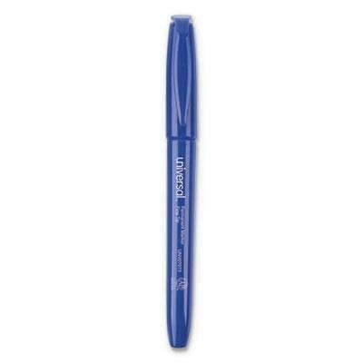 Universal Office Products Pen-Style Permanent Marker, Bullet/Fine, Blue, 1 dozen - Janitorial Superstore