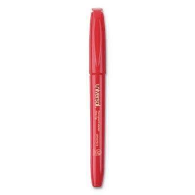 UNIVERSAL OFFICE PRODUCTS Pen Style Permanent Markers, Fine Point, Red, Dozen - Janitorial Superstore