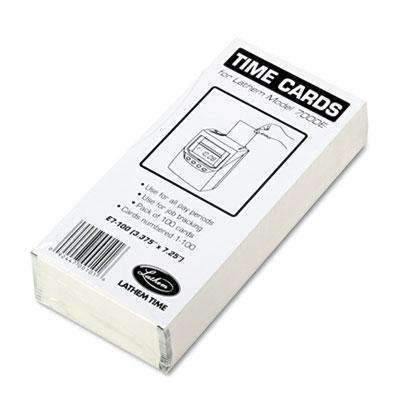 LATHEM TIME CORPORATION Time Card for Lathem Model 7000E, Numbered 1-100, Two-Sided, 100/Pack - Janitorial Superstore