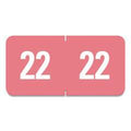 Yearly End Tab File Folder Labels, 22, 0.5 x 1, Pink, 25/Sheet, 10/Sheets per Resealable Pegboard Display Pack, 250/Pack - Janitorial Superstore
