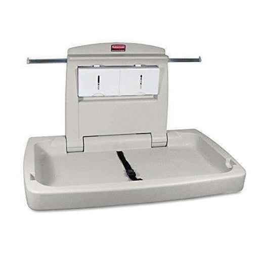 Rubbermaid Commercial Sturdy Station 2 Baby Changing Table, Platinum - Janitorial Superstore