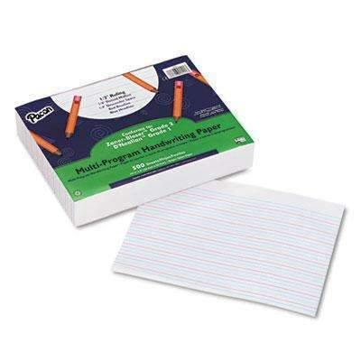 PACON CORPORATION Multi-Program Handwriting Paper, 1/2" Long Rule, 10-1/2 x 8, White, 500 Shts/Pk - Janitorial Superstore