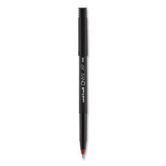 ONYX Roller Ball Pen, Stick, Micro 0.5 mm, Red Ink, Black Matte Barrel, Dozen - Janitorial Superstore