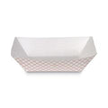 3lb Red Plaid Metric Food Tray #300 500 - Janitorial Superstore