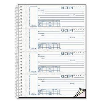 Rediform® Spiralbound Unnumbered Money Receipt Book, 2 3/4 x 7, Three-Part, 120 Sets/Book - Janitorial Superstore
