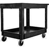 Rubbermaid Commercial Prod. Service/Utility Cart, Two-Shelf, RCP9T6700BLA - Janitorial Superstore