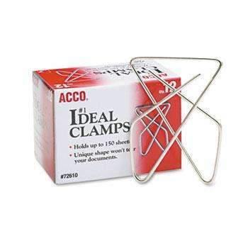 ACCO® Ideal Clamps, Steel Wire, Large, 2-5/8", Silver, 12/Box - Janitorial Superstore