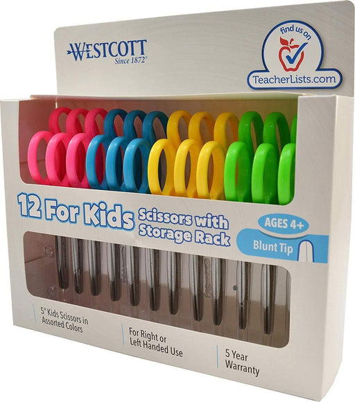 Acme United Corporation Kids Scissors, 5" Blunt, Assorted, 12/Pack - Janitorial Superstore