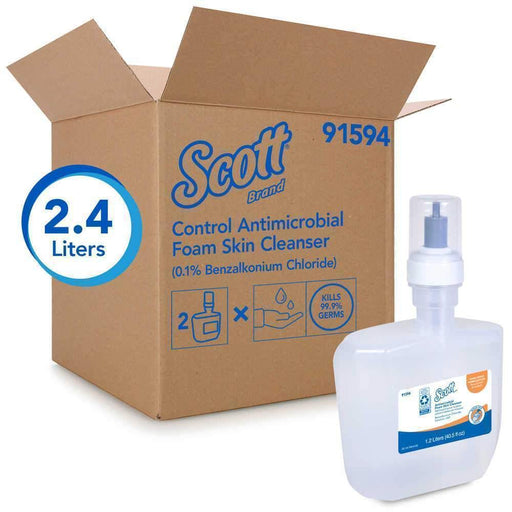 Scott® Control Antimicrobial Foam Skin Cleanser 1.2 Liter, 2 Pack (91594) (Elite Program) - Janitorial Superstore