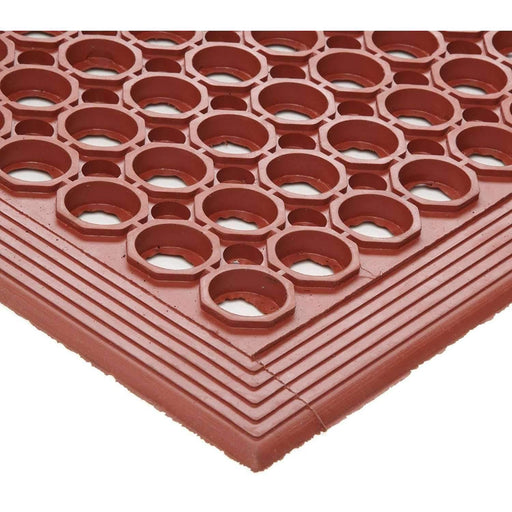 Safewalk Heavy-Duty Anti-Fatigue Drainage Mat, Grease-Proof, 36x60, Terra Cotta - Janitorial Superstore