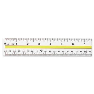 Westcott® Acrylic Data Highlight Reading Ruler With Tinted Guide, 15" Clear - Janitorial Superstore