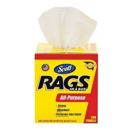 Scott Rags in a Box, POP-UP Box, 10 x 12, White, 200/Box - Janitorial Superstore