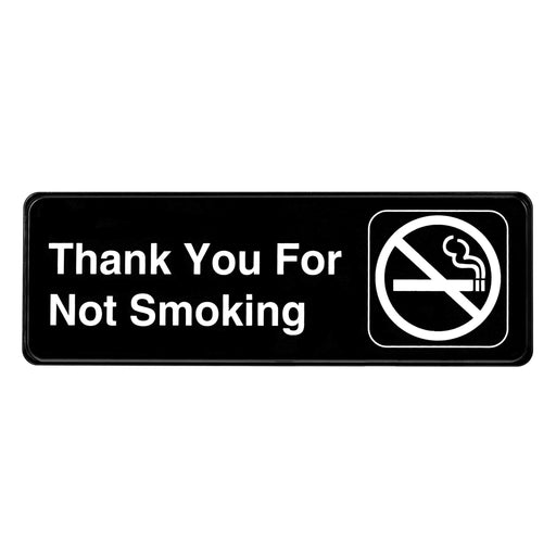 THANK YOU FOR NOT SMOKING SIGN, 3″X9″ - Janitorial Superstore