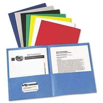 Avery® Two-Pocket Folder, 40-Sheet Capacity, Dark Blue, 25/Box (AVE47985) - Janitorial Superstore