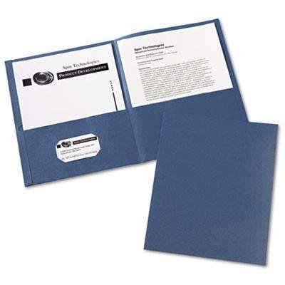 Avery® Two-Pocket Folder, 40-Sheet Capacity, Dark Blue, 25/Box - Janitorial Superstore