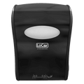 LoCor D68006 Black Mechanical Hands Free Roll Towel Dispenser - Janitorial Superstore