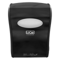 LoCor D68006 Black Mechanical Hands Free Roll Towel Dispenser - Janitorial Superstore