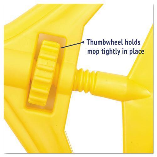 Quick Change Side-latch Plastic Mop Head Handle, 60" Aluminum Handle, Yellow - Janitorial Superstore