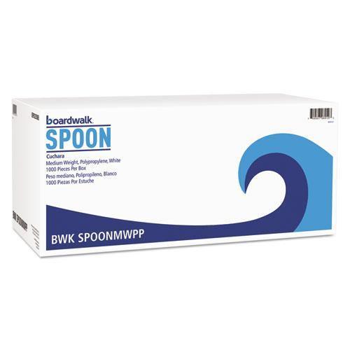 Boardwalk Medium Weight Polypropylene Cutlery, Teaspoon, White, 1000-carton - Janitorial Superstore