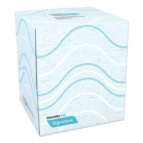 Cascades Signature Facial Tissue, 2-ply, White, Cube, 90 Sheets-box, 36 Boxes-carton - Janitorial Superstore
